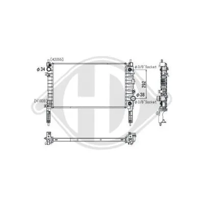 Radiator, engine cooling (DCM3983)