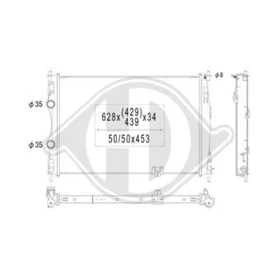 Radiator, engine cooling (DCM1859)