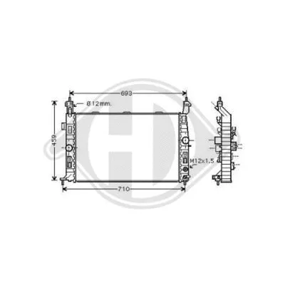 Radiator, engine cooling (DCM2674)