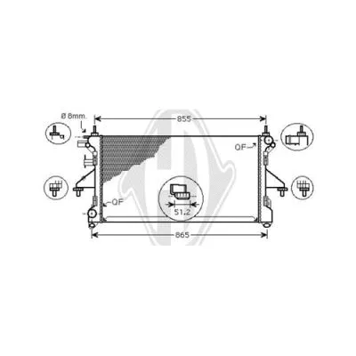 Radiator, engine cooling (DCM2814)