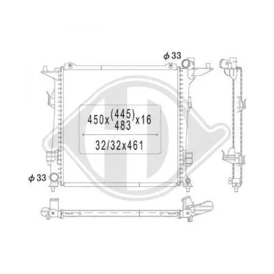 Radiator, engine cooling (DCM3791)