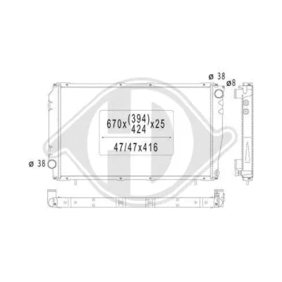 Radiator, engine cooling (DCM3026)