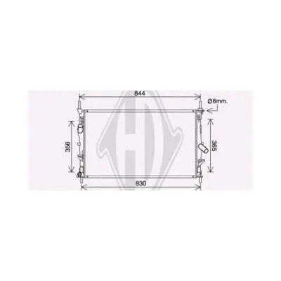 Radiator, engine cooling (DCM3874)