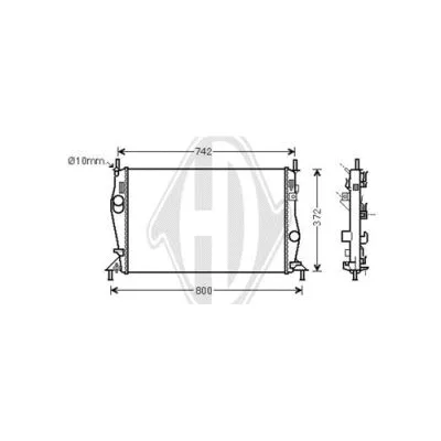 Radiator, engine cooling (DCM3924)