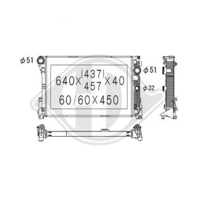 Radiator, engine cooling (DCM2438)