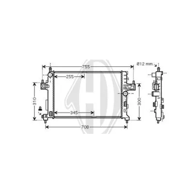 Radiator, engine cooling (DCM2663)