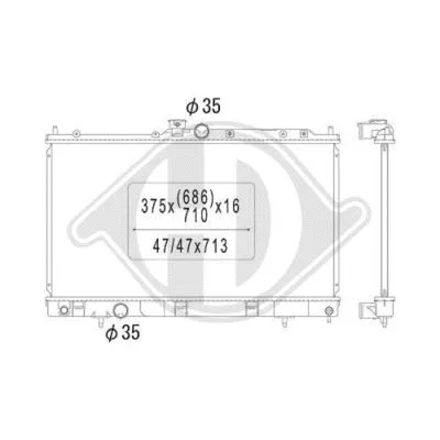 Radiator, engine cooling (DCM2524)