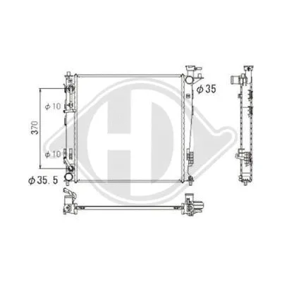 Radiator, engine cooling (DCM3825)