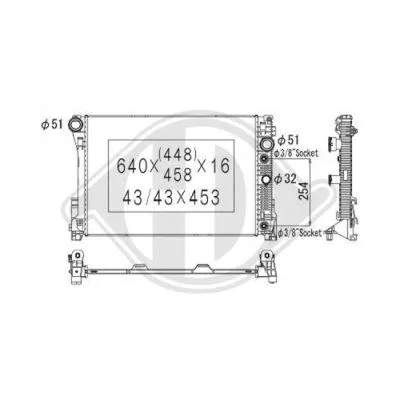 Radiator, engine cooling (DCM2430)