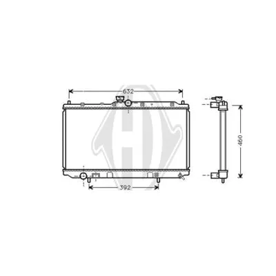 Radiator, engine cooling (DCM2491)