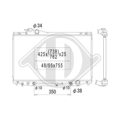 Radiator, engine cooling (DCM3218)