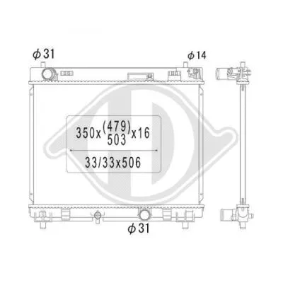 Radiator, engine cooling (DCM3270)