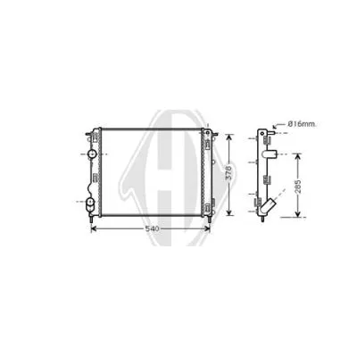 Radiator, engine cooling (DCM2910)