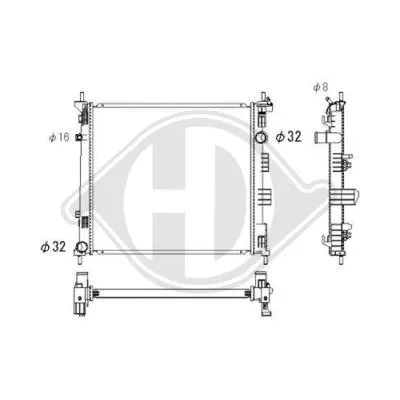 Radiator, engine cooling (DCM2546)