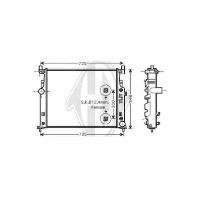 Radiator, engine cooling (DCM2424)