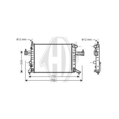 Radiator, engine cooling (DCM2644)