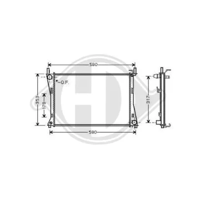 Radiator, engine cooling (DCM2070)
