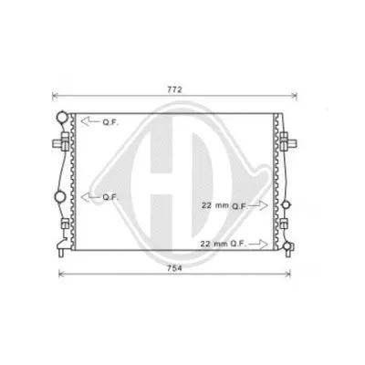 Radiator, engine cooling (DCM3474)