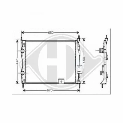 Radiator, engine cooling (DCM1855)