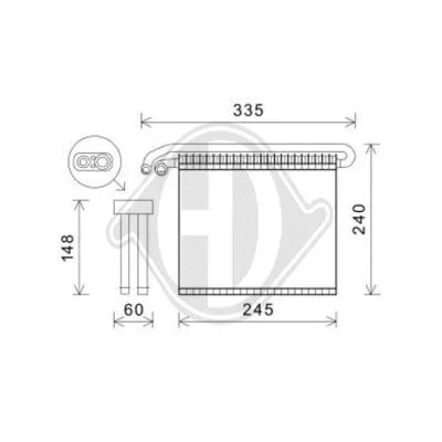 Evaporator, air conditioning (DCV1054)