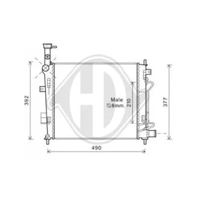 Radiator, engine cooling (DCM3815)