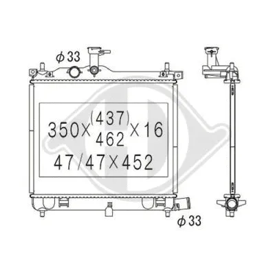 Radiator, engine cooling (DCM3723)