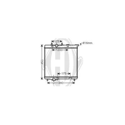 Radiator, engine cooling (DCM2808)