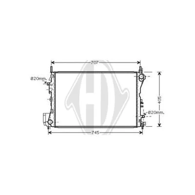 Radiator, engine cooling (DCM2668)