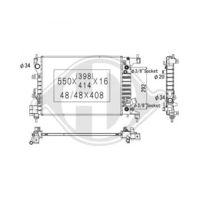 Radiator, engine cooling (DCM1640)