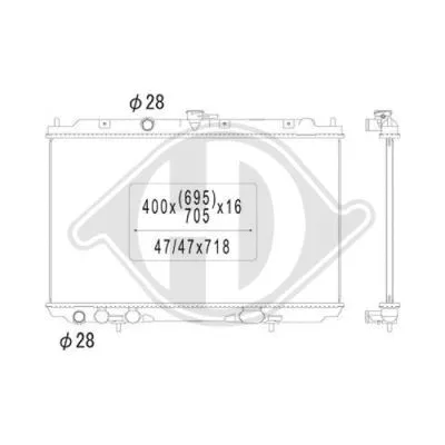 Radiator, engine cooling (DCM1827)