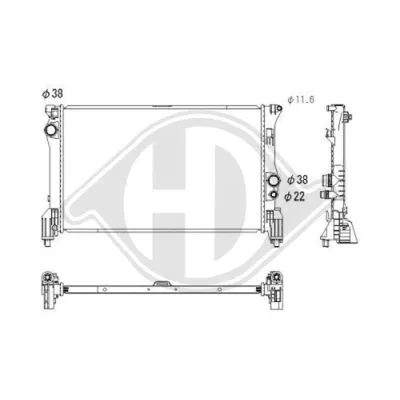 Radiator, engine cooling (DCM3881)