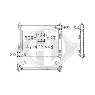 Radiator, engine cooling (DCM1880)