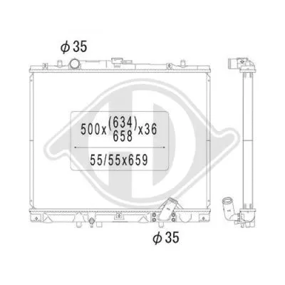 Radiator, engine cooling (DCM2501)