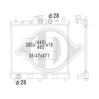 Radiator, engine cooling (DCM1823)