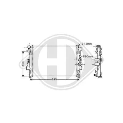 Radiator, engine cooling (DCM2413)