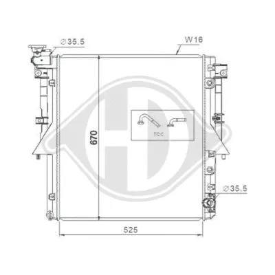 Radiator, engine cooling (DCM3885)