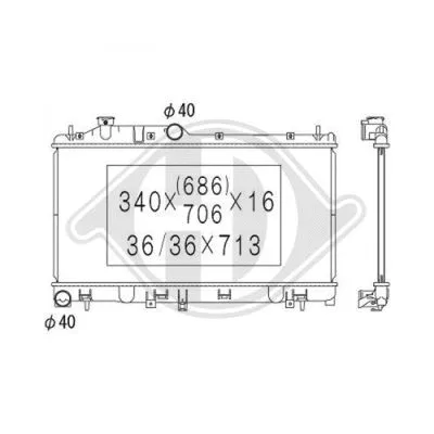 Radiator, engine cooling (DCM3042)