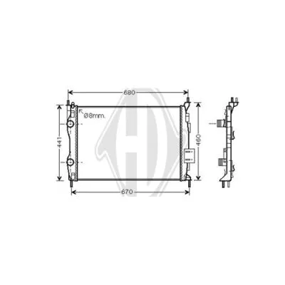 Radiator, engine cooling (DCM3930)