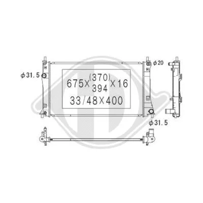 Radiator, engine cooling (DCM2280)
