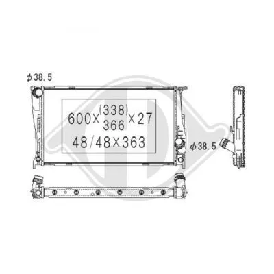 Radiator, engine cooling (DCM3850)