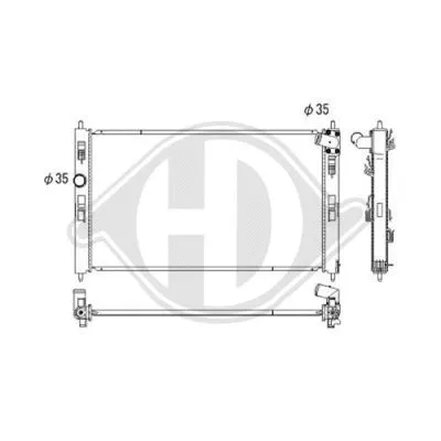 Radiator, engine cooling (DCM3886)