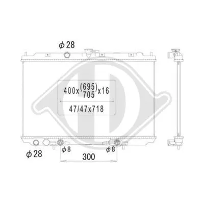 Radiator, engine cooling (DCM1829)