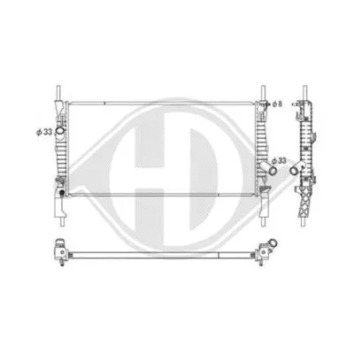Radiator, engine cooling (DCM2092)