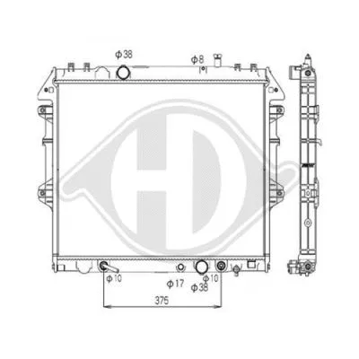 Radiator, engine cooling (DCM3324)