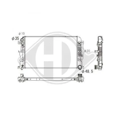 Radiator, engine cooling (DCM2419)