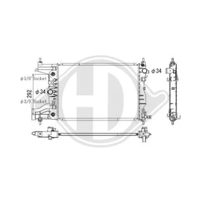 Radiator, engine cooling (DCM3919)