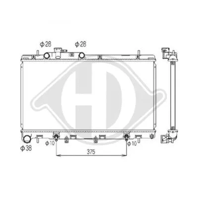 Radiator, engine cooling (DCM3041)