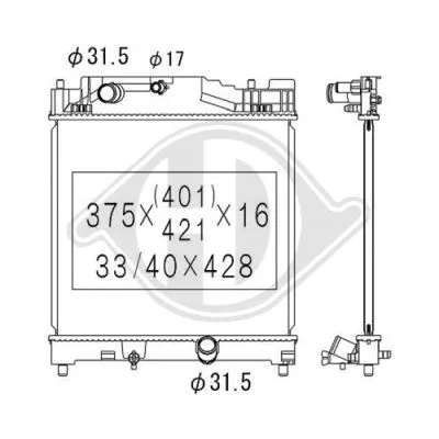 Radiator, engine cooling (DCM3328)