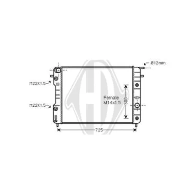 Radiator, engine cooling (DCM2606)