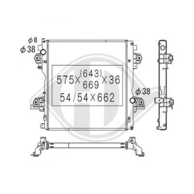 Radiator, engine cooling (DCM3336)